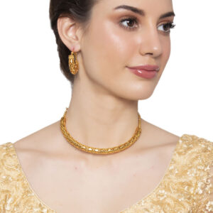 Gold Plated Light Weight Hasli Necklace - Abdesignsjewellery