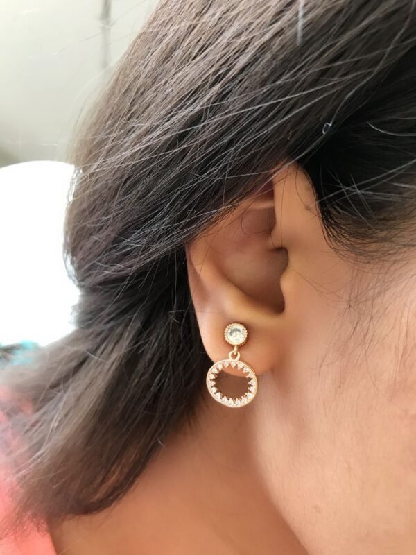 Dailywear Round American Diamond Stud Earring - Abdesignsjewellery