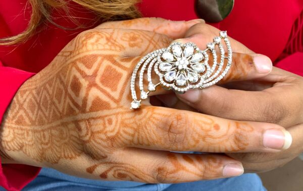 Oversized Choki American Diamond Floral Rings - Abdesignsjewellery
